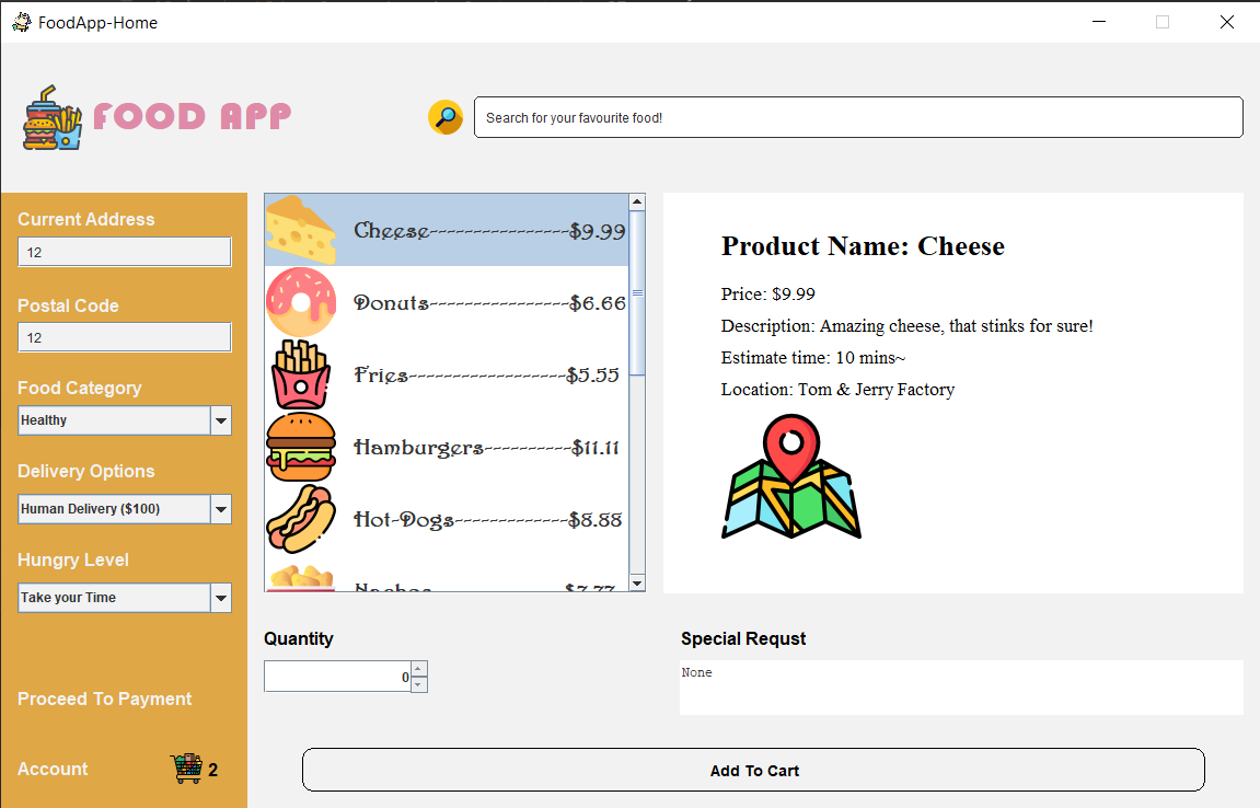 Food Search App Preview